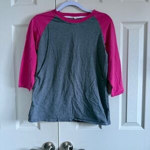 Llama Mama Gray and Pink Nursing Baseball style 3/4 Sleeve Shirt size S